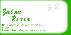 zalan rixer business card